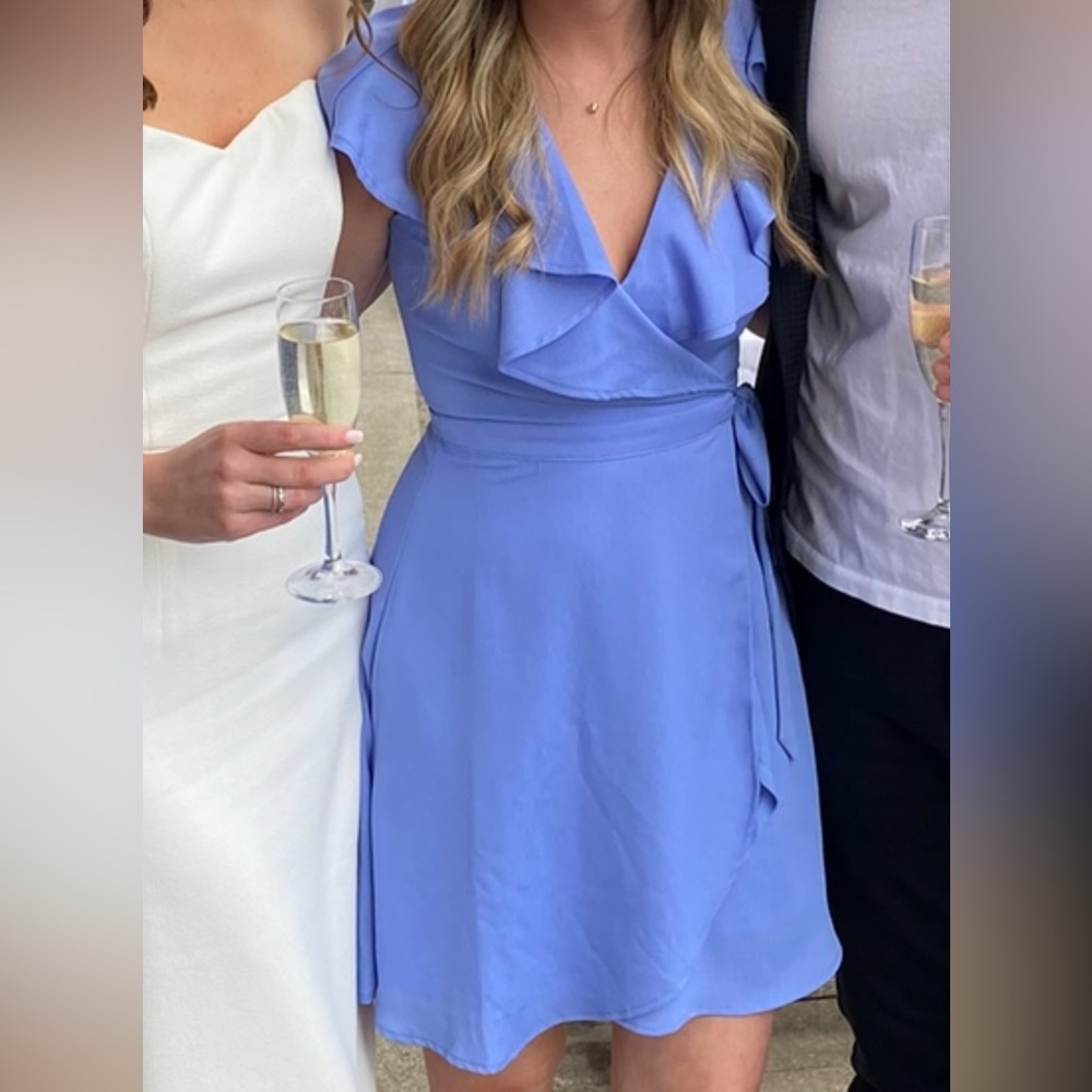 Gianni Bini Light Blue Ruffle Mini Dress